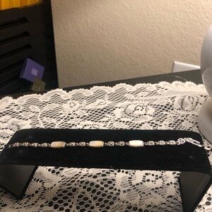 Elegant Silver Bracelet with White Accents
